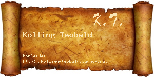 Kolling Teobald névjegykártya